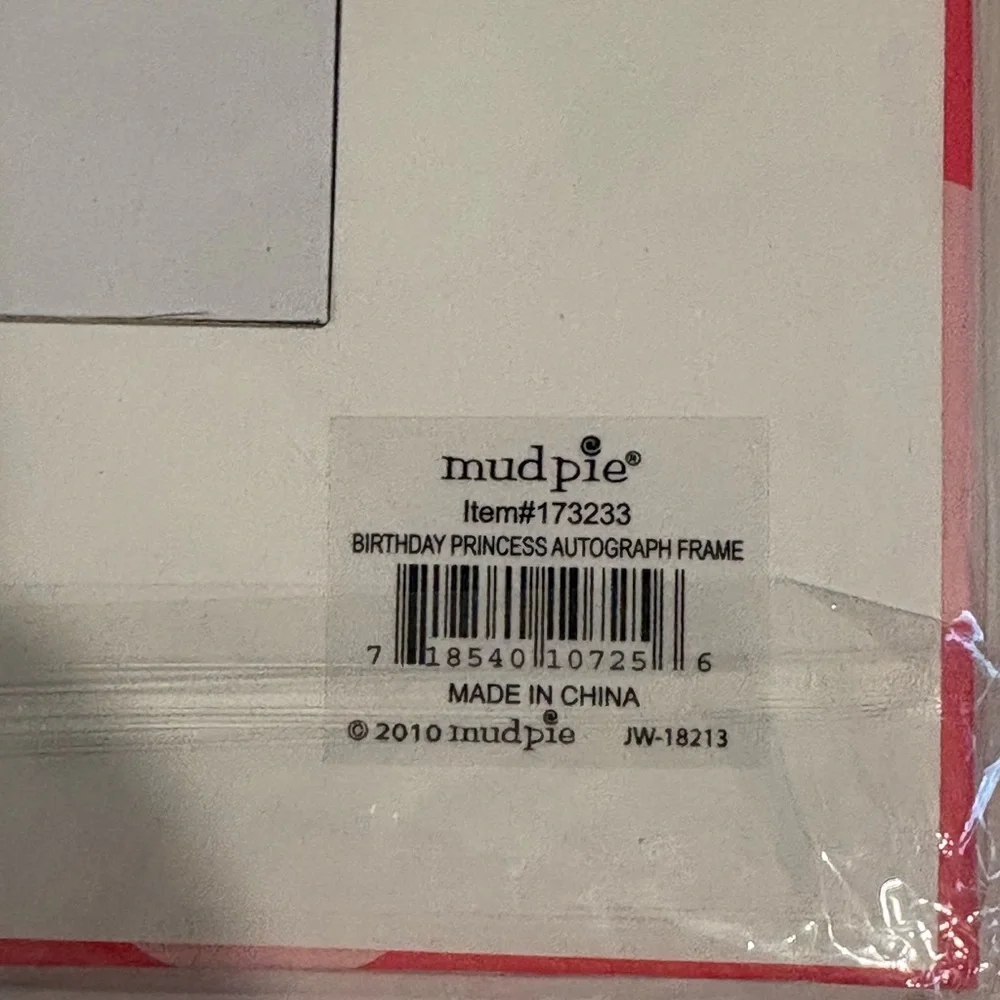 Mud Pie Birthday Princess Autograph Frame NWT